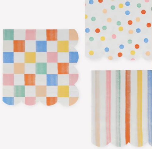 Meri Meri - 16 Servietten "Muster" Pastell Meri Meri - 16 Servietten "Muster" Pastell