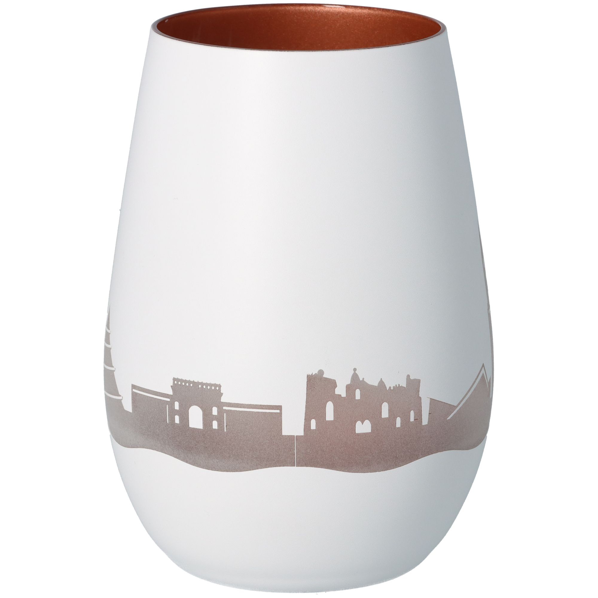 Windlicht Skyline Magdeburg Weiß/Bronze Windlicht Skyline Magdeburg Weiß/Bronze