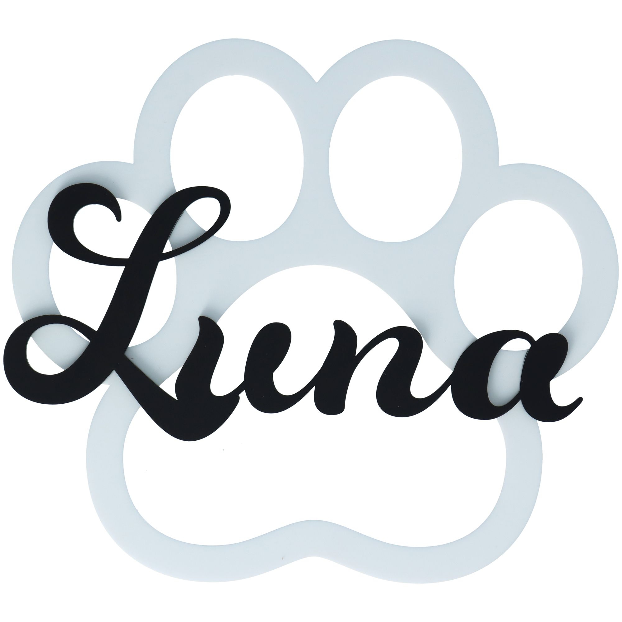 Schild Katzenpfote "Name" aus Acryl 20cm x 18cm Schild Katzenpfote "Name" aus Acryl 20cm x 18cm