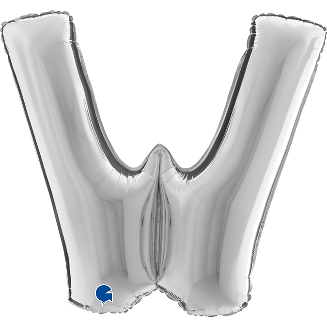 Folienballon Buchstabe W Silber 100cm Folienballon Buchstabe W Silber 100cm