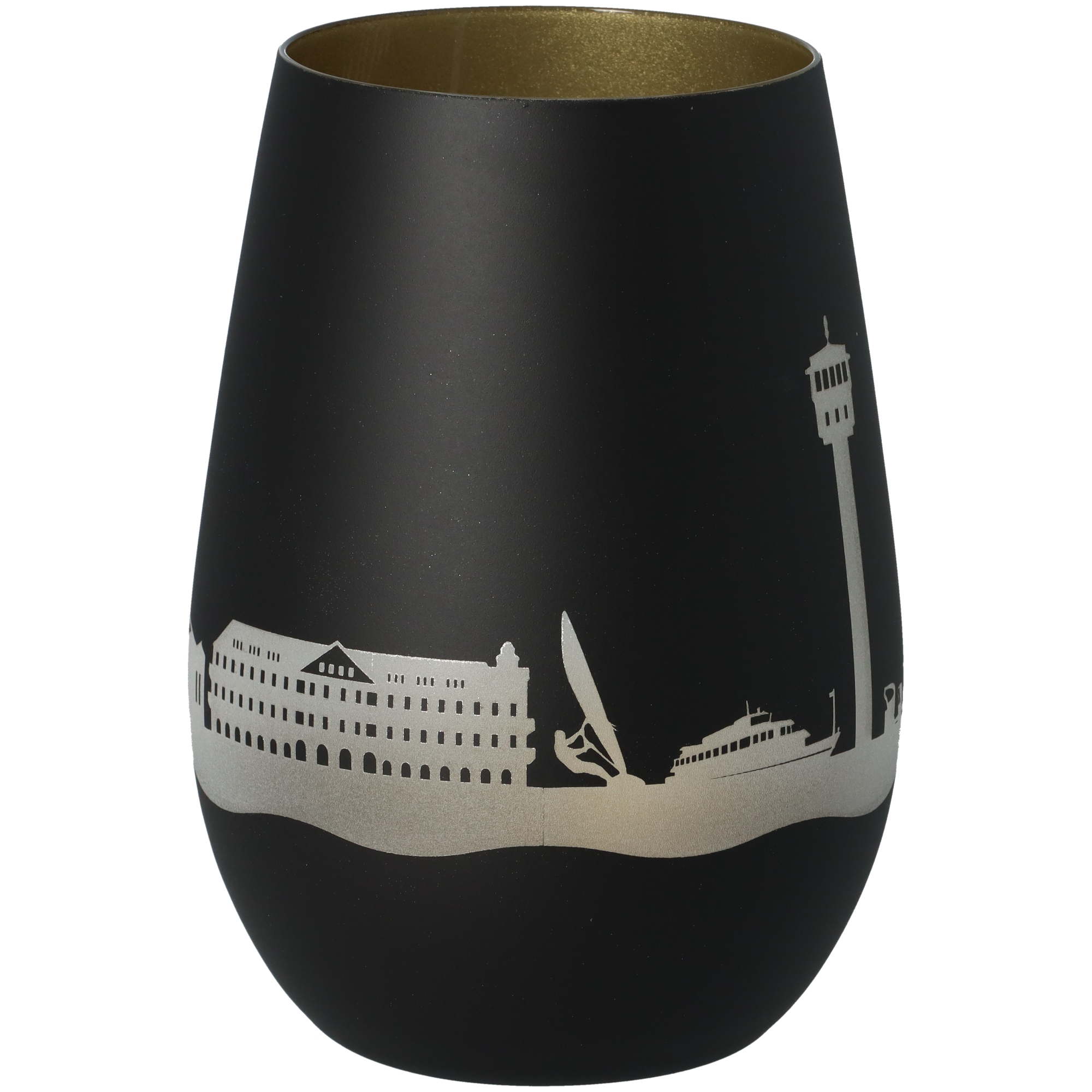 Windlicht Skyline Kühlungsborn Schwarz/Gold Windlicht Skyline Kühlungsborn Schwarz/Gold