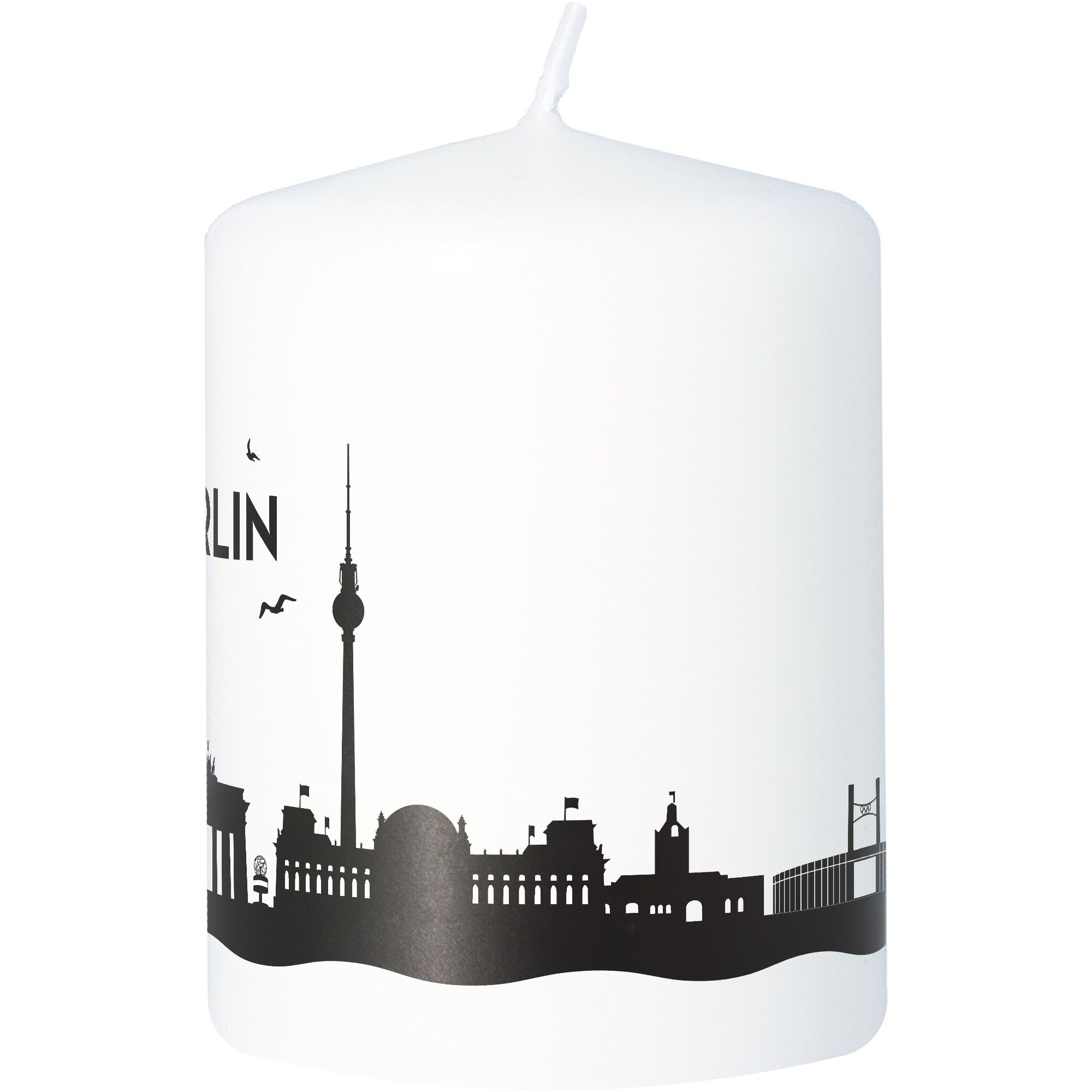 Stumpenkerze Skyline Berlin Weiß Stumpenkerze Skyline Berlin Weiß