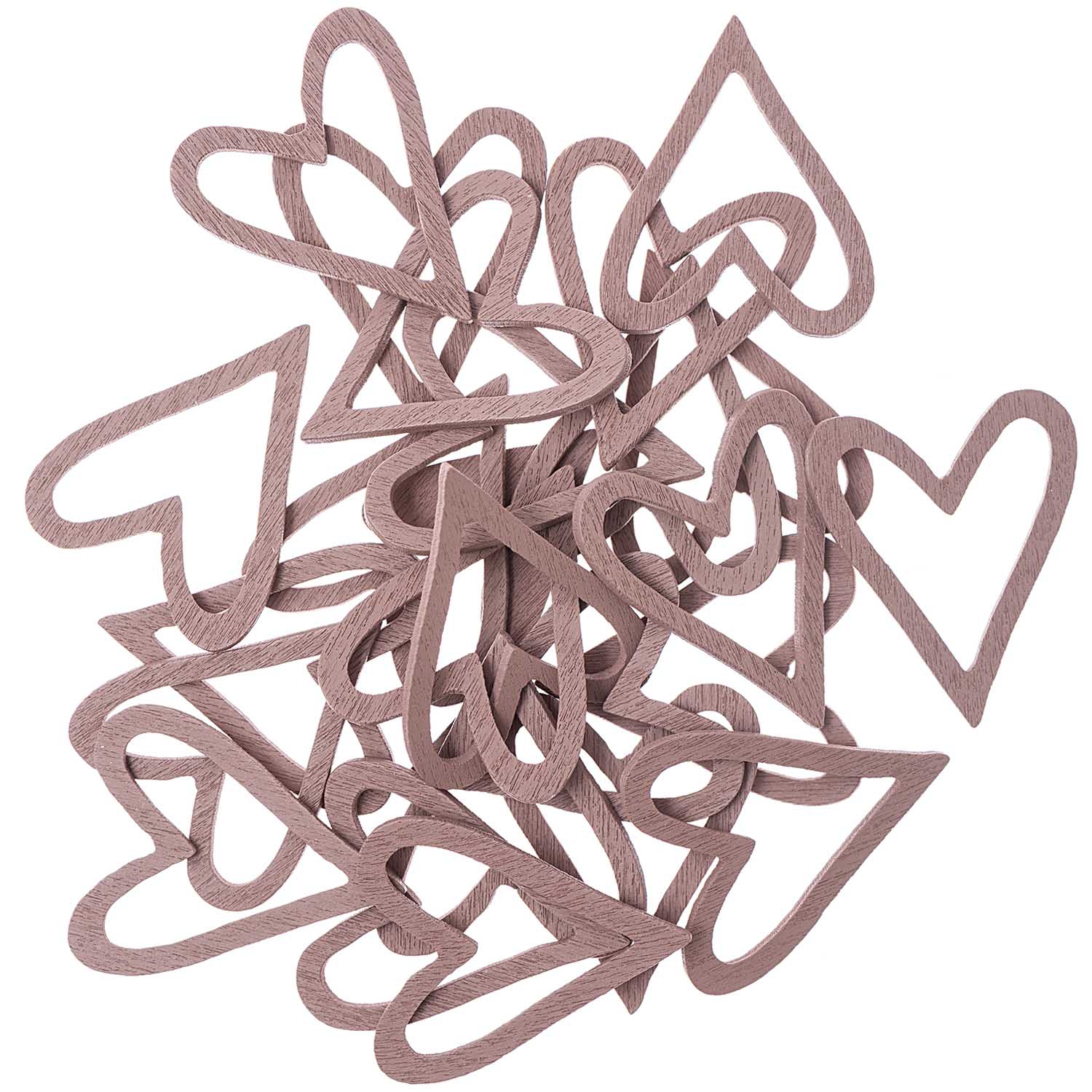 Konfetti - Holzstreu ♥ offen, Taupe