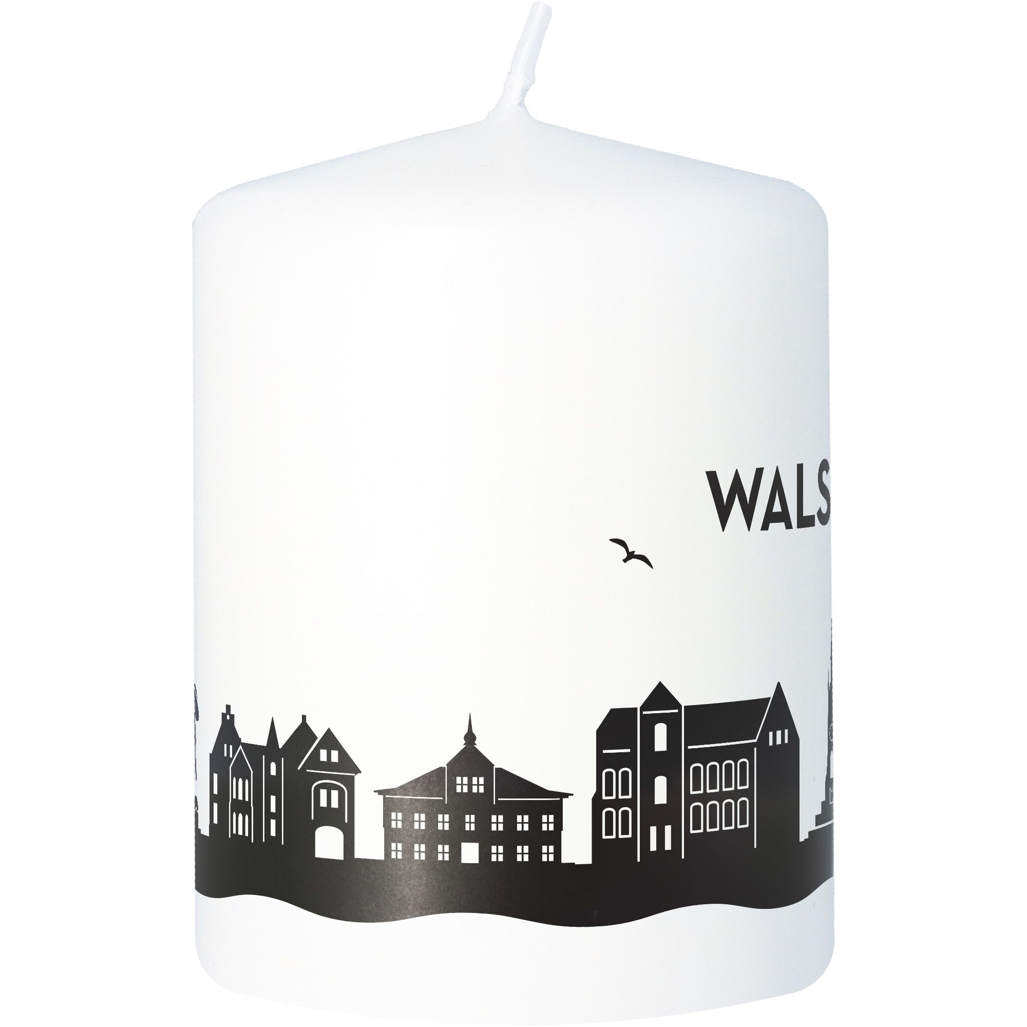 Stumpenkerze Skyline Walsrode Weiß Tier, Vogel, Kerze