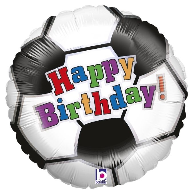 Folienballon Happy Birthday Fußball 46cm