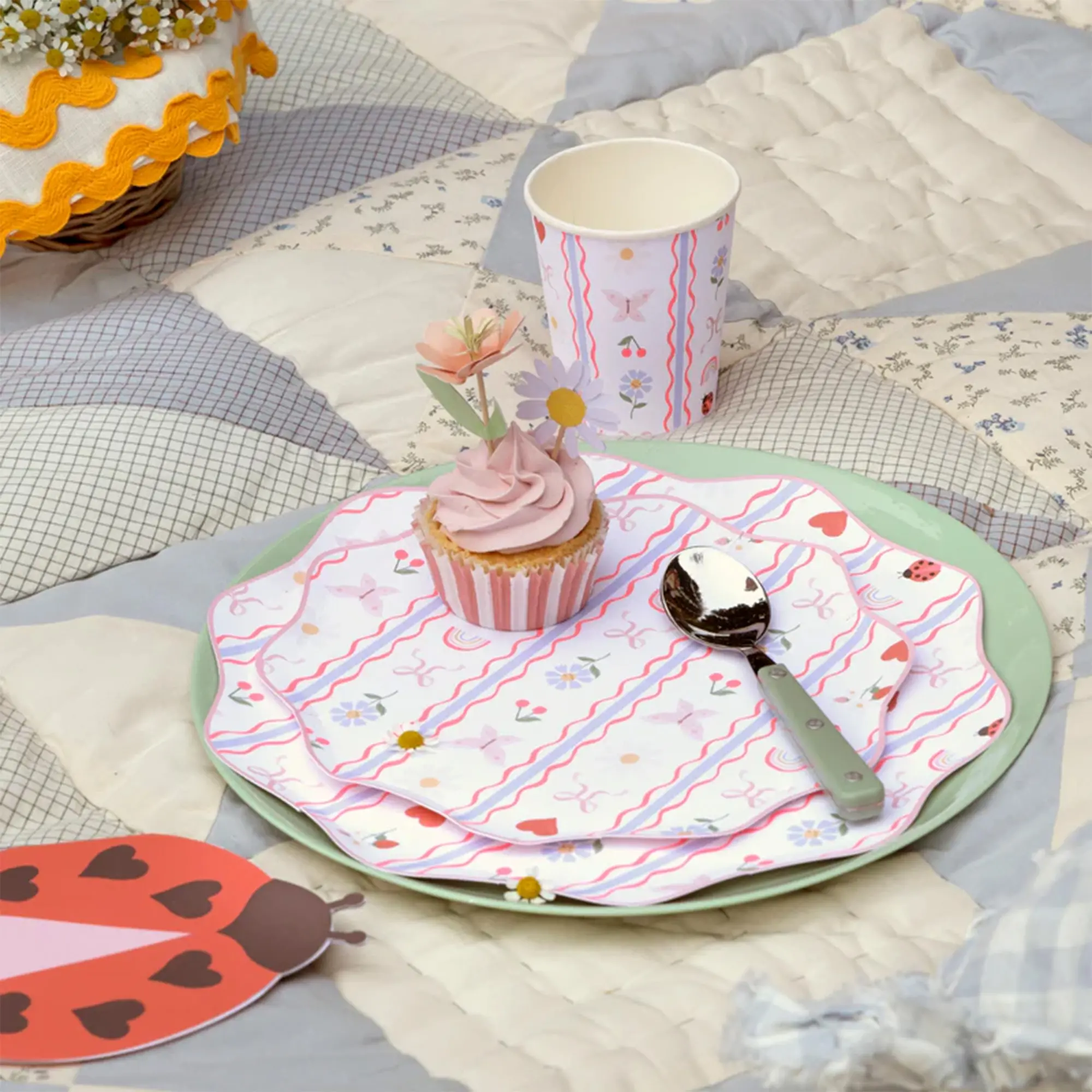 Meri Meri - 8 kleine Pappteller "Little Garden"