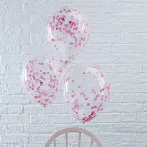 Ballons, Konfetti-Ballon, Transparent, Rosa, Dekoration