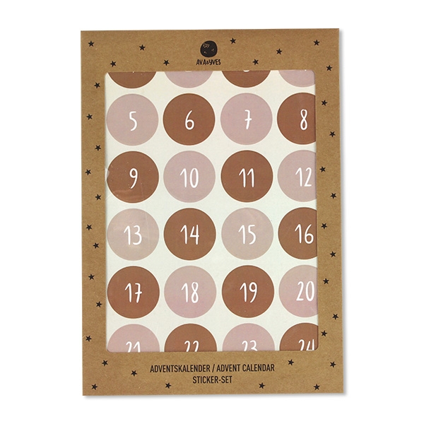 Adventskalender Sticker Rosa/Grau