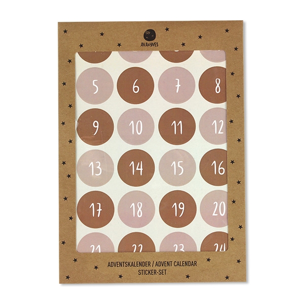 Adventskalender Sticker Rosa/Grau Adventskalender Sticker Rosa/Grau