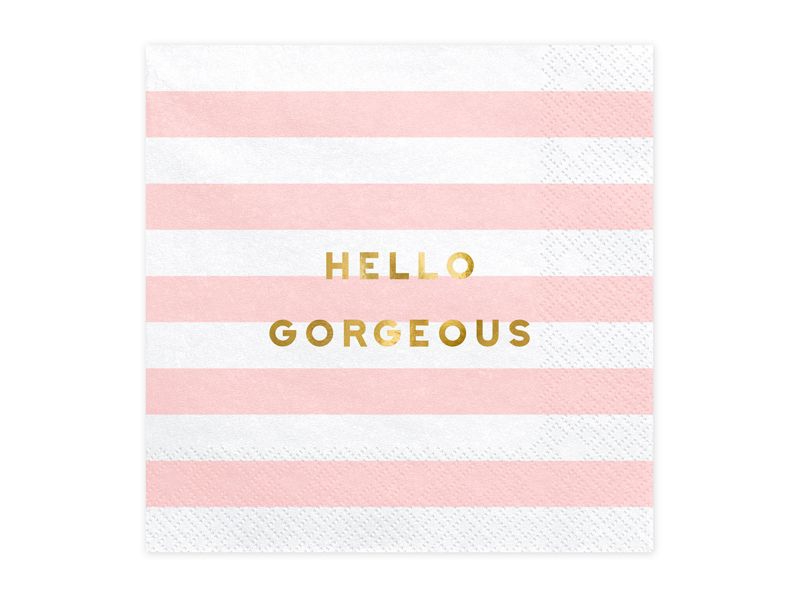 20 Servietten "Hello Gorgeous", Rosa/Gold