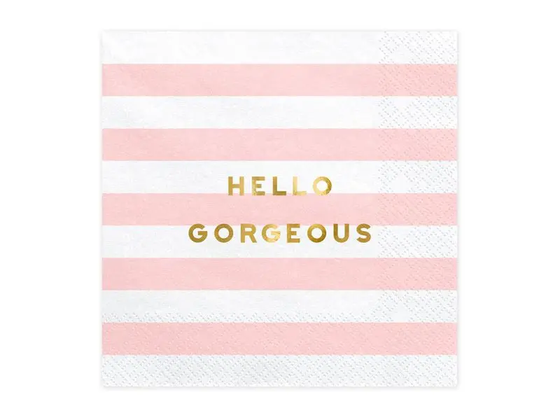 20 Servietten "Hello Gorgeous",  Rosa/Gold