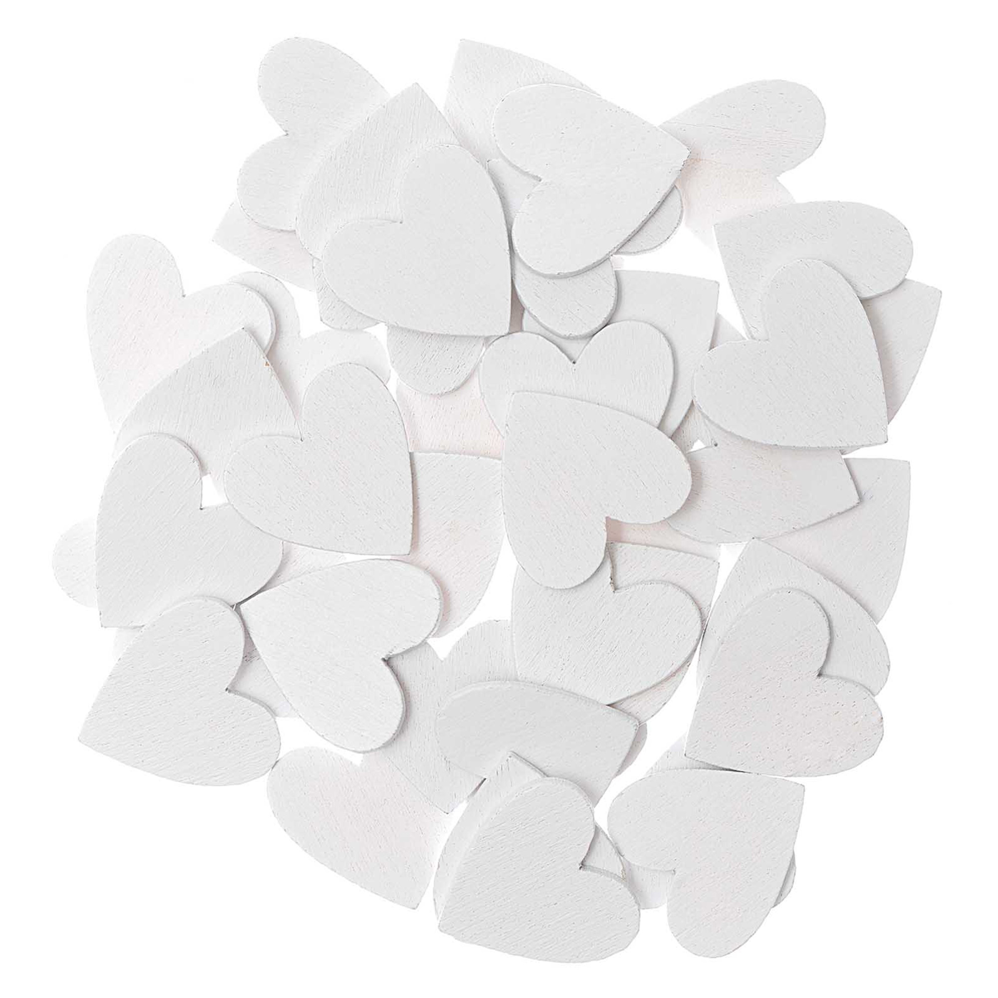 Konfetti - Holzstreu ♥, Weiß Konfetti - Holzstreu ♥, Weiß