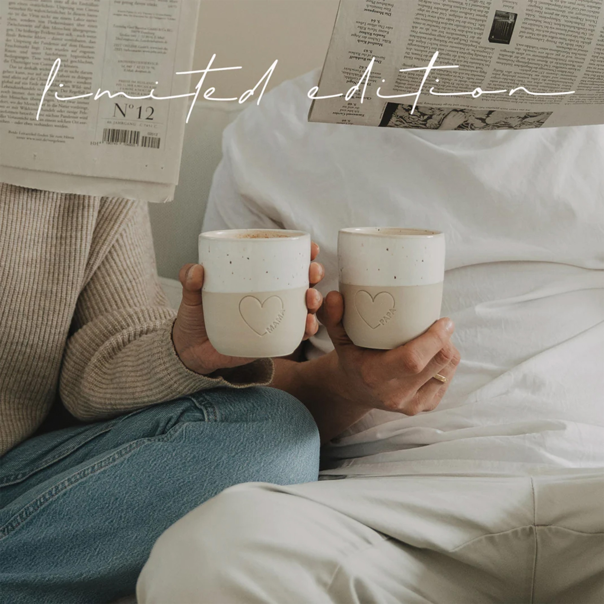 Kaffeebecher, Becher, Keramik, Herzrand, Marmoroptik