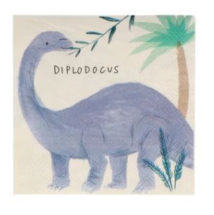 Meri Meri - 16 Cocktailservietten "Königreich der Dinosaurier" Meri Meri - 16 Cocktailservietten "Königreich der Dinosaurier"