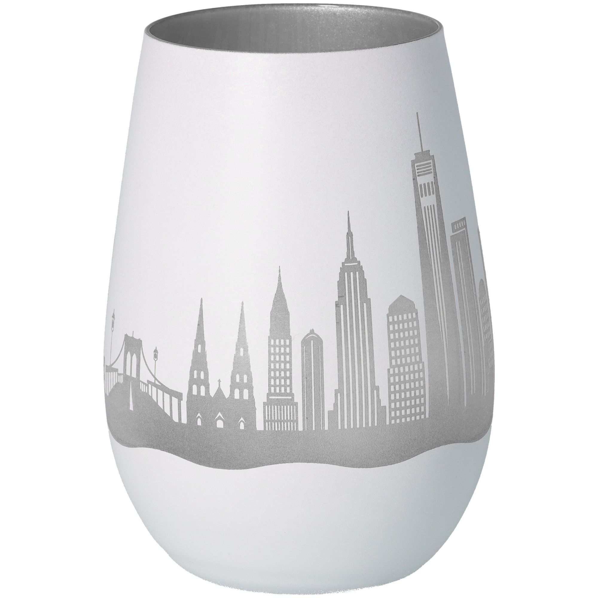 Windlicht Skyline New York Weiß/Silber Windlicht Skyline New York Weiß/Silber