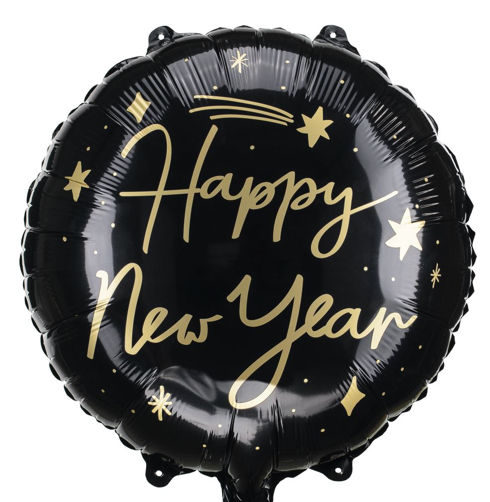 Folienballon "Happy New Year" Schwarz 43cm Folienballon "Happy New Year" Schwarz 43cm