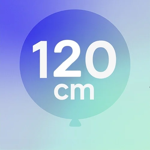 Ballon, 120 cm, Messung, aufgeblasen, Verlauf-Hintergrund