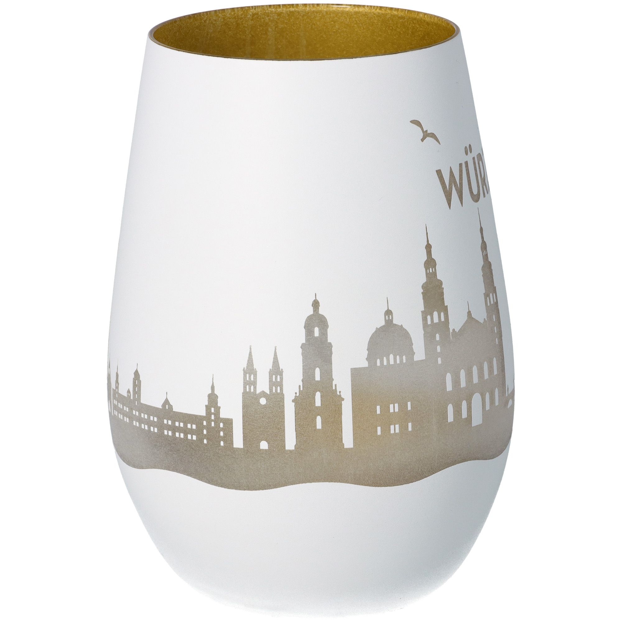 Windlicht Skyline Würzburg Weiß/Gold Windlicht Skyline Würzburg Weiß/Gold