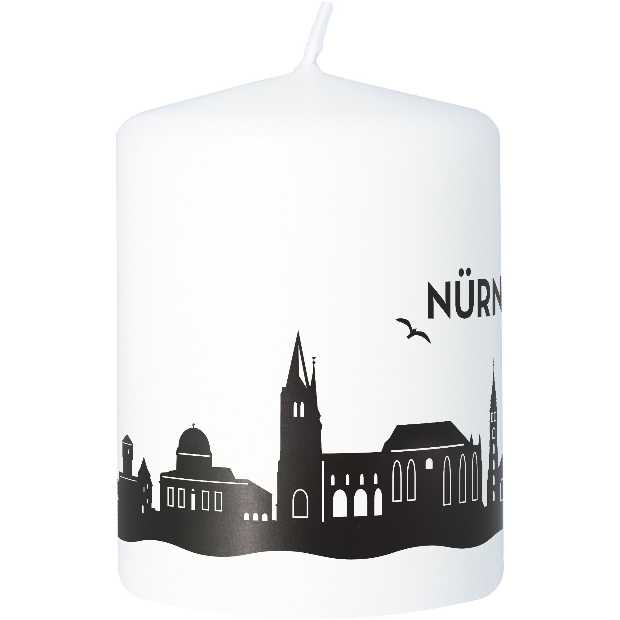 Stumpenkerze Skyline Nürnberg Weiß Stumpenkerze Skyline Nürnberg Weiß