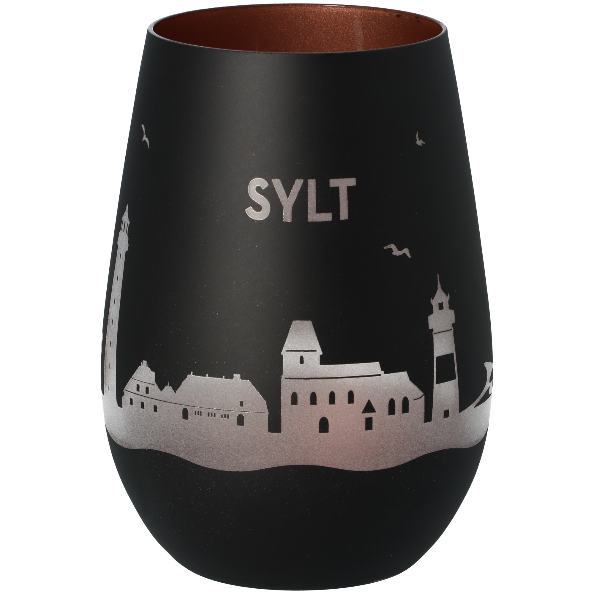 Windlicht Skyline Sylt Schwarz/Bronze Krug, Töpferei, Vase