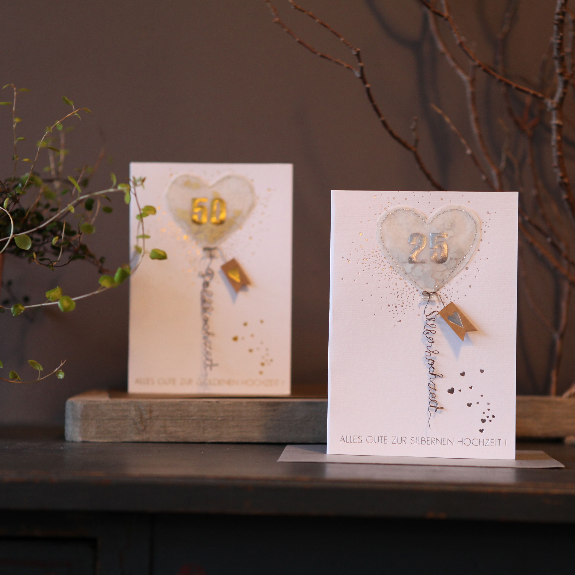 Luftballon Karte "Silberhochzeit" Luftballon Karte "Silberhochzeit"