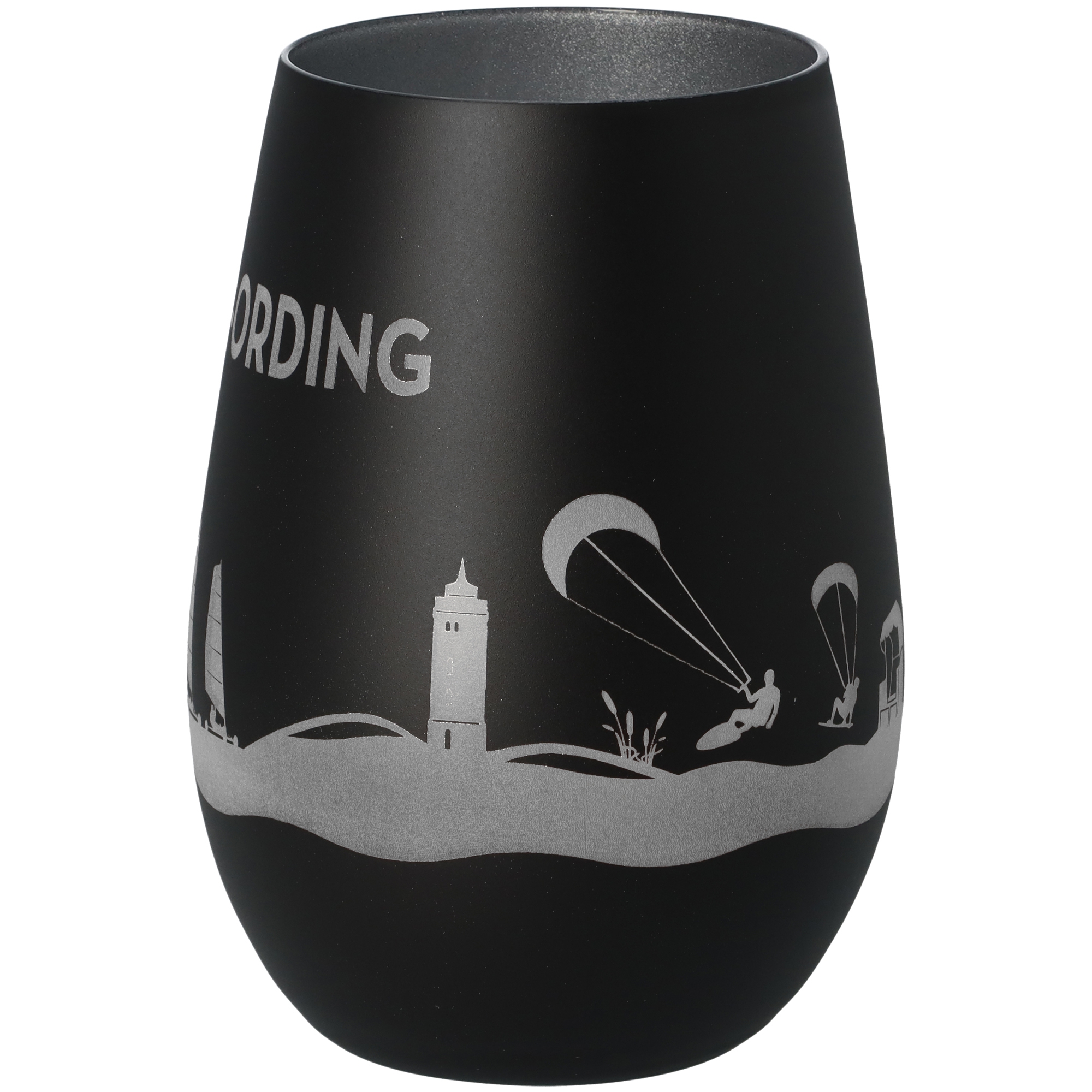 Windlicht Skyline St. Peter-Ording Schwarz/Silber Windlicht Skyline St. Peter-Ording Schwarz/Silber