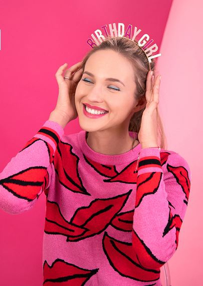 Haarreifen "Birthday Girl", Rosa/Weiß/Pink Haarreifen "Birthday Girl", Rosa/Weiß/Pink