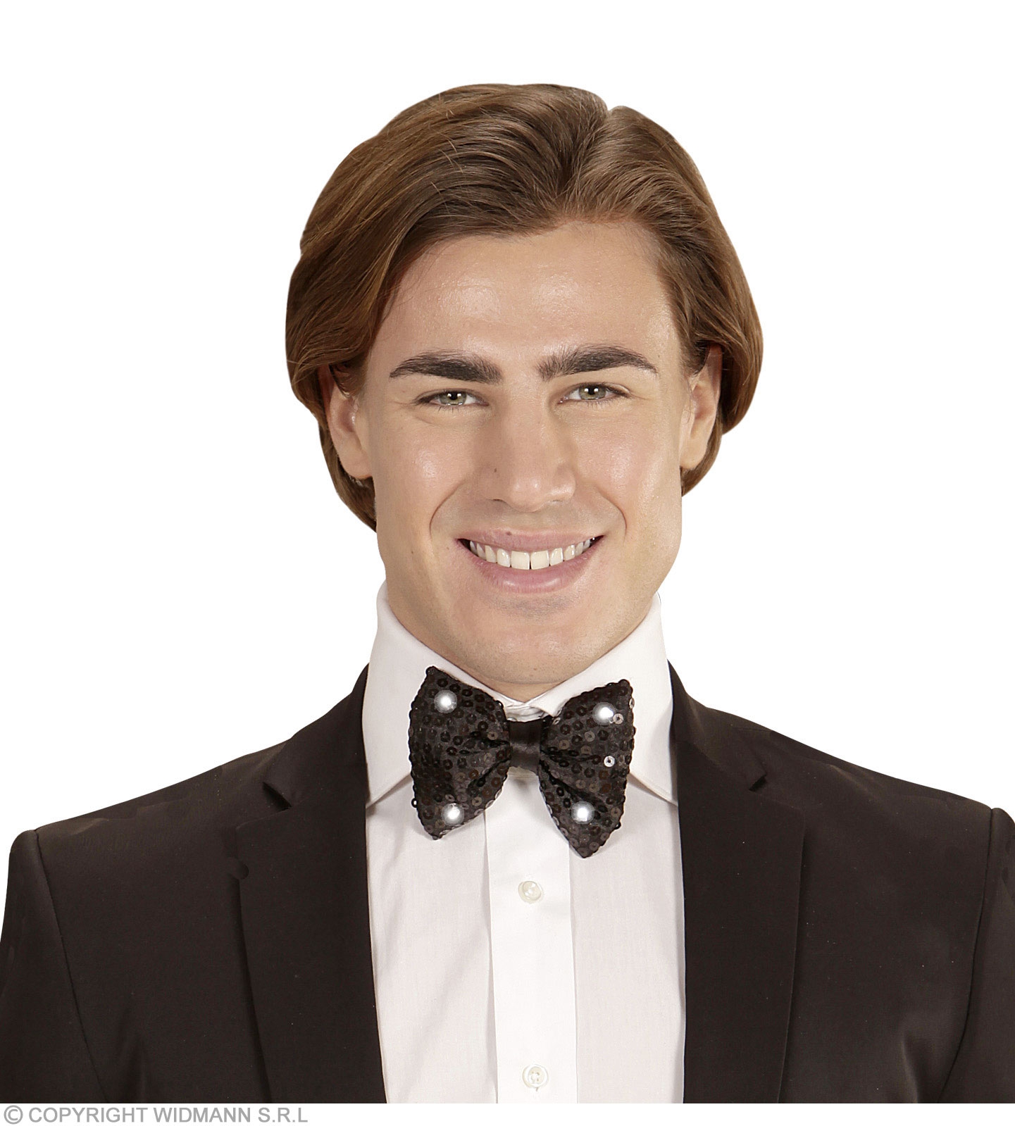 Pailettenfliege mit 4 LED Lichtern, Schwarz Pailettenfliege mit 4 LED Lichtern, Schwarz