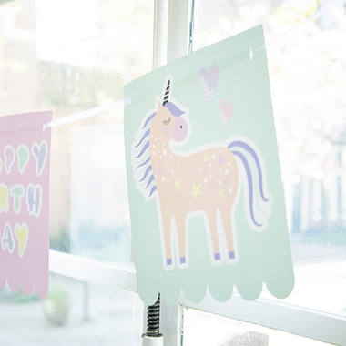 Wimpelgirlande "Regenbogen Einhorn" 6m Wimpelgirlande "Regenbogen Einhorn" 6m