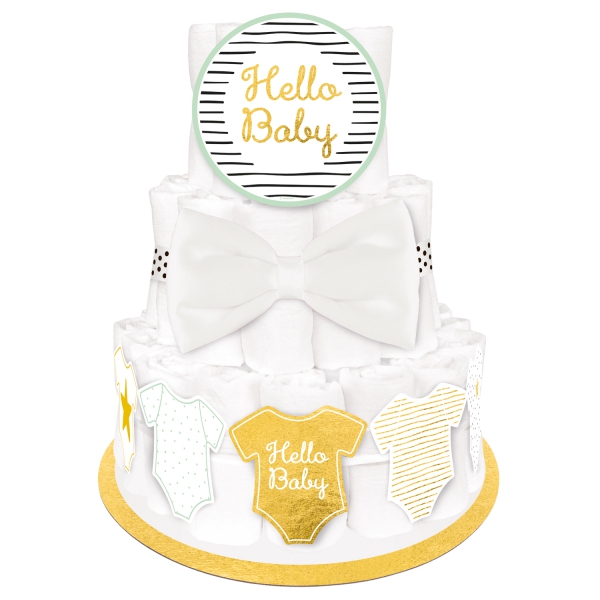 Windeltorte Dekoration "Hello Baby"