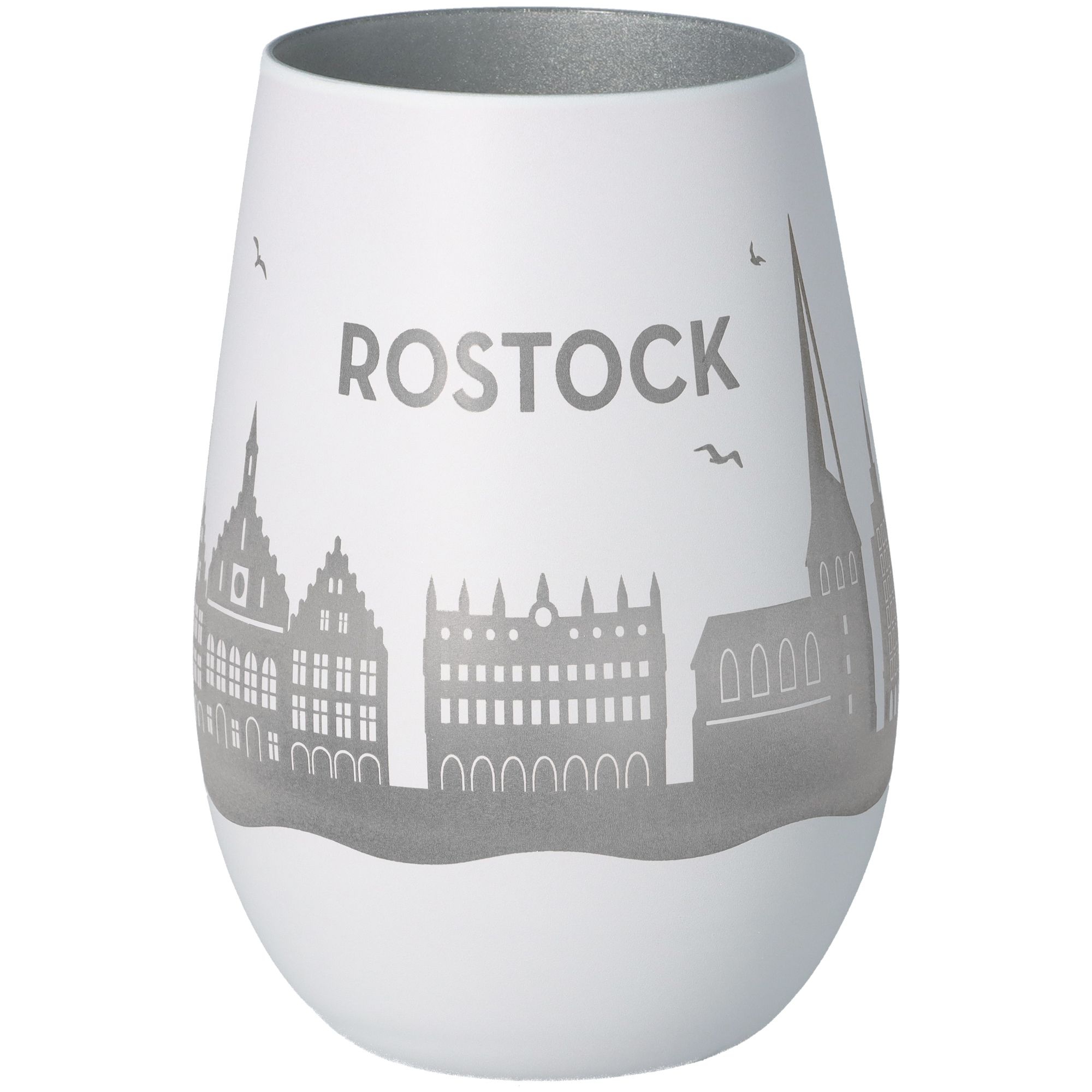 Windlicht Skyline Rostock Weiß/Silber Windlicht Skyline Rostock Weiß/Silber
