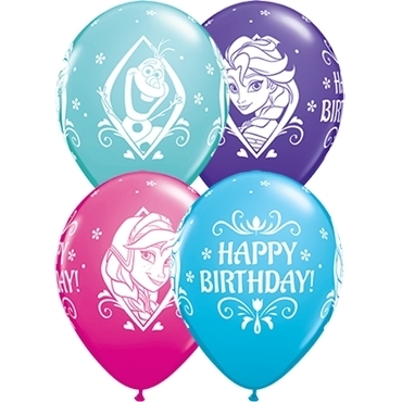Qualatex Latexballon "Happy Birthday" Frozen - verschiedene Farben Ø 30cm