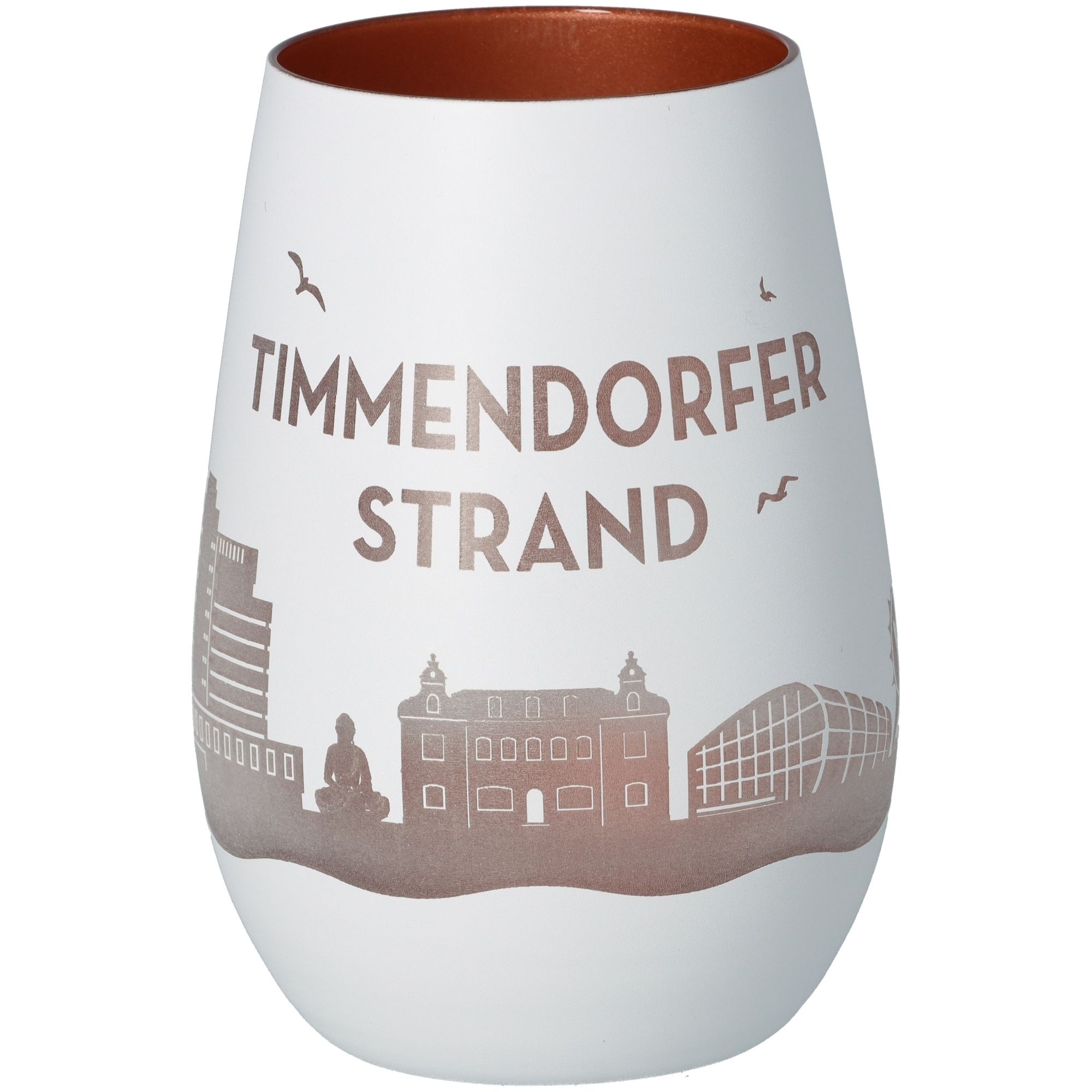 Windlicht Skyline Timmendorfer Strand Weiß/Bronze Windlicht Skyline Timmendorfer Strand Weiß/Bronze