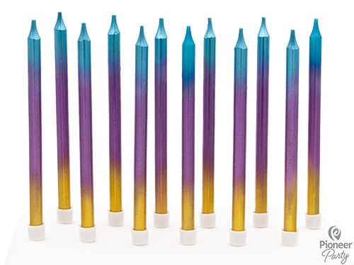 12 Geburtstagskerzen, Regenbogen 12 Geburtstagskerzen, Regenbogen