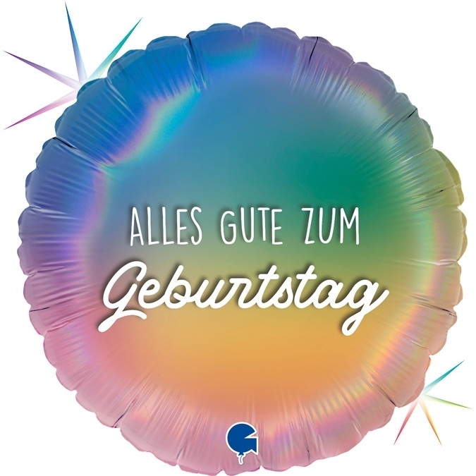 Folienballon "zum Geburtstag" Regenbogen 46cm