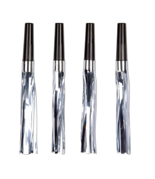 8 Fransentröten, Silber/Schwarz 8 Fransentröten, Silber/Schwarz