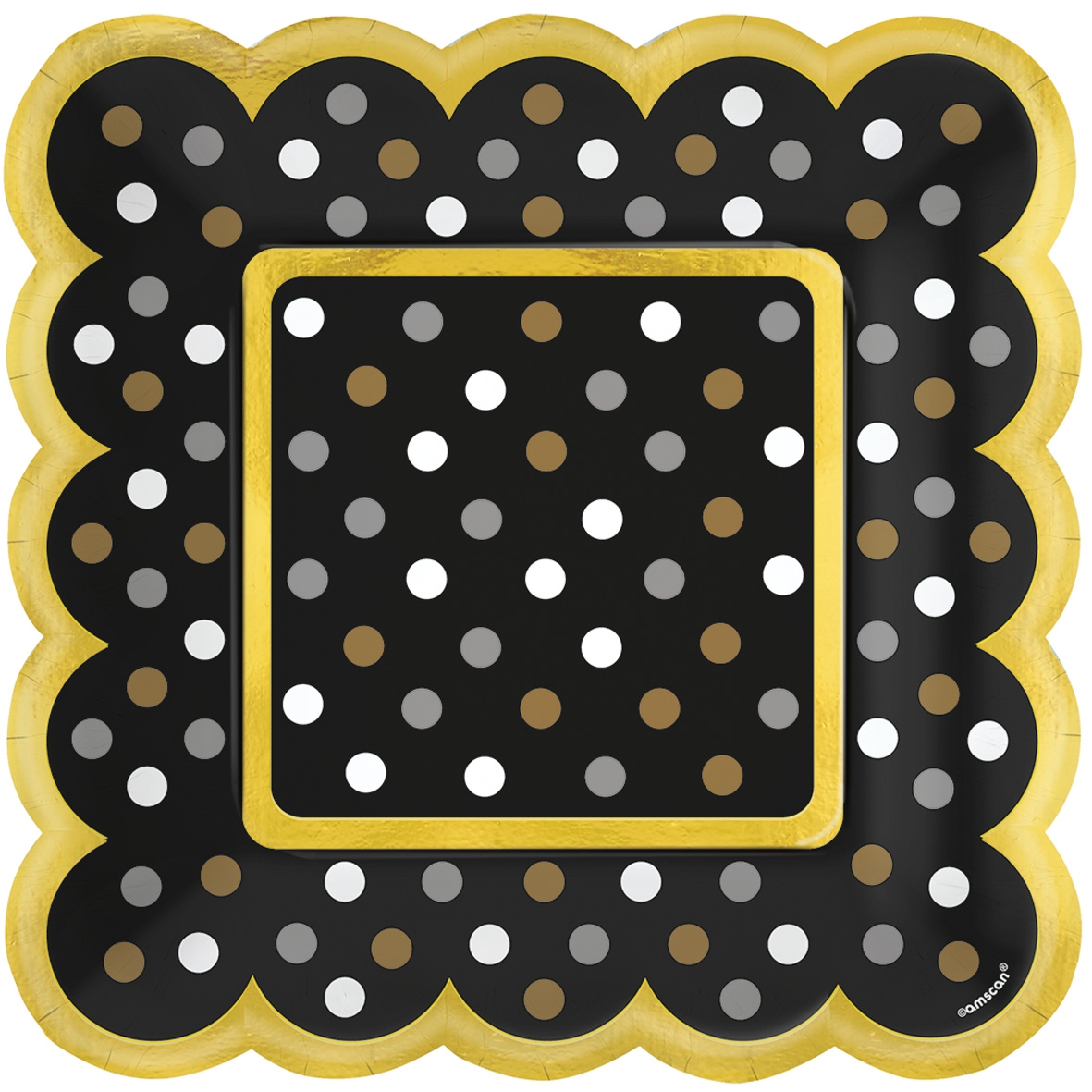 Paper Minis - 36 Quadratische Teller Schwarz Paper Minis - 36 Quadratische Teller Schwarz