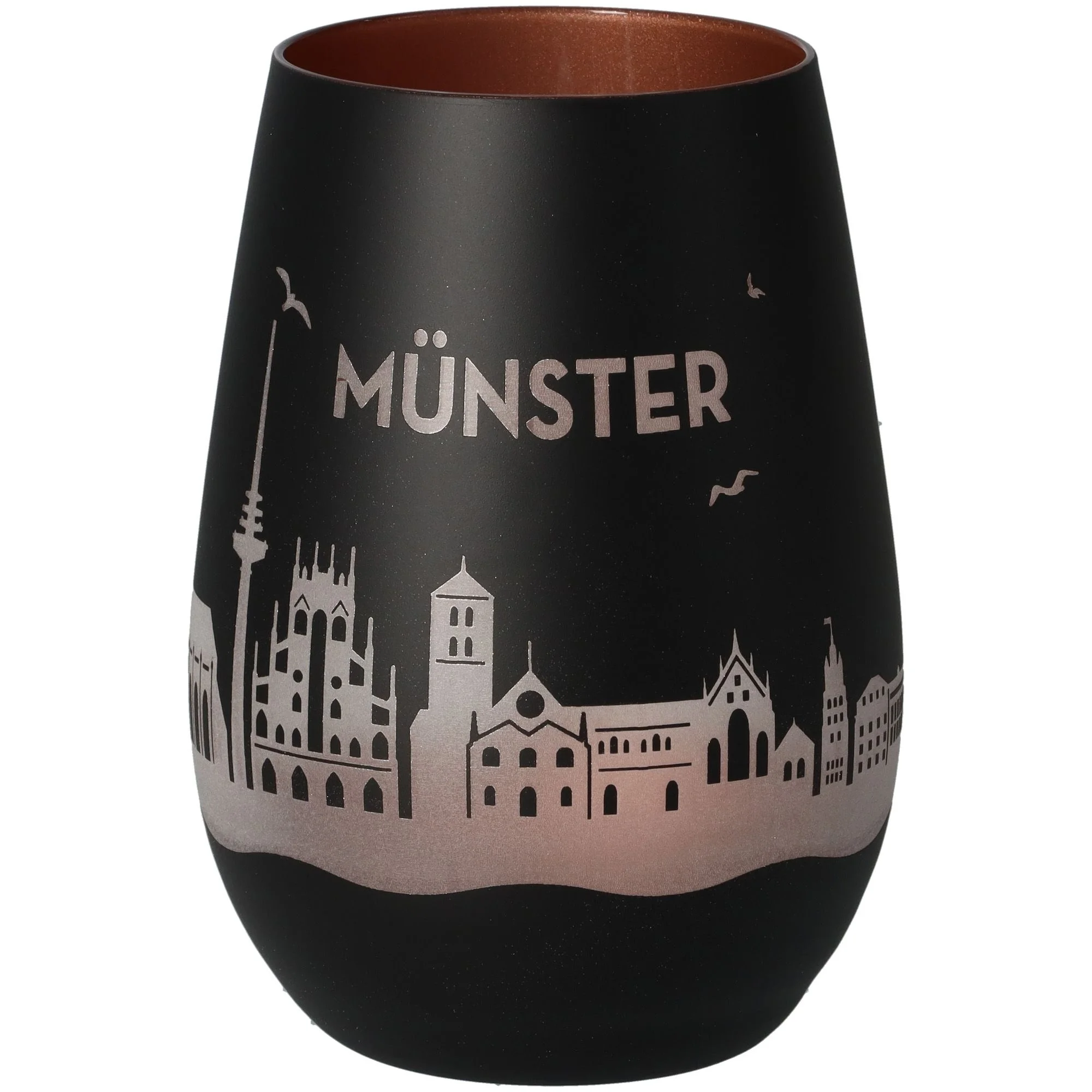 vase, Keramik, schwarz, Stadtansicht, Münster