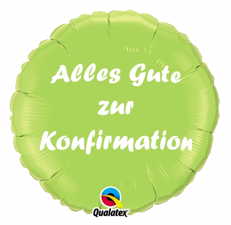 Folienballon Alles Gute zur Konfirmation Hellgrün 45cm