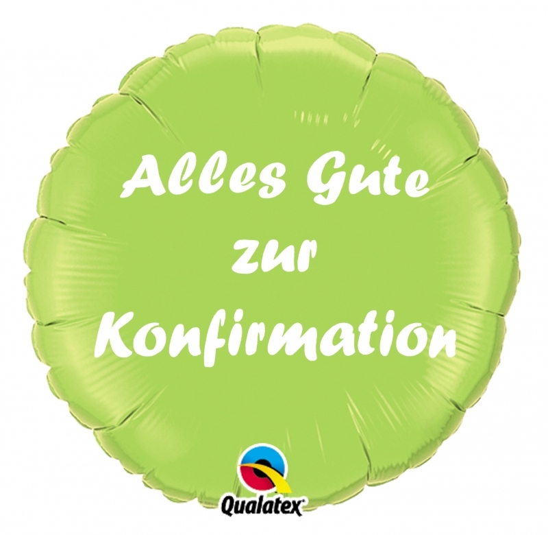 Folienballon Alles Gute zur Konfirmation Hellgrün 45cm Folienballon Alles Gute zur Konfirmation Hellgrün 45cm