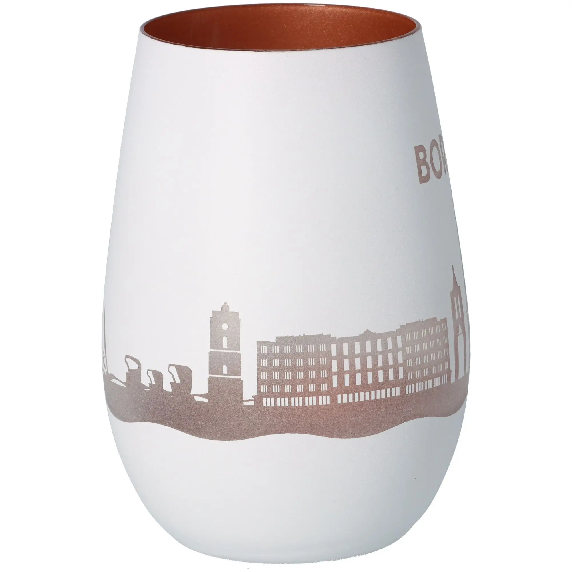Windlicht Skyline Borkum Weiß/Bronze