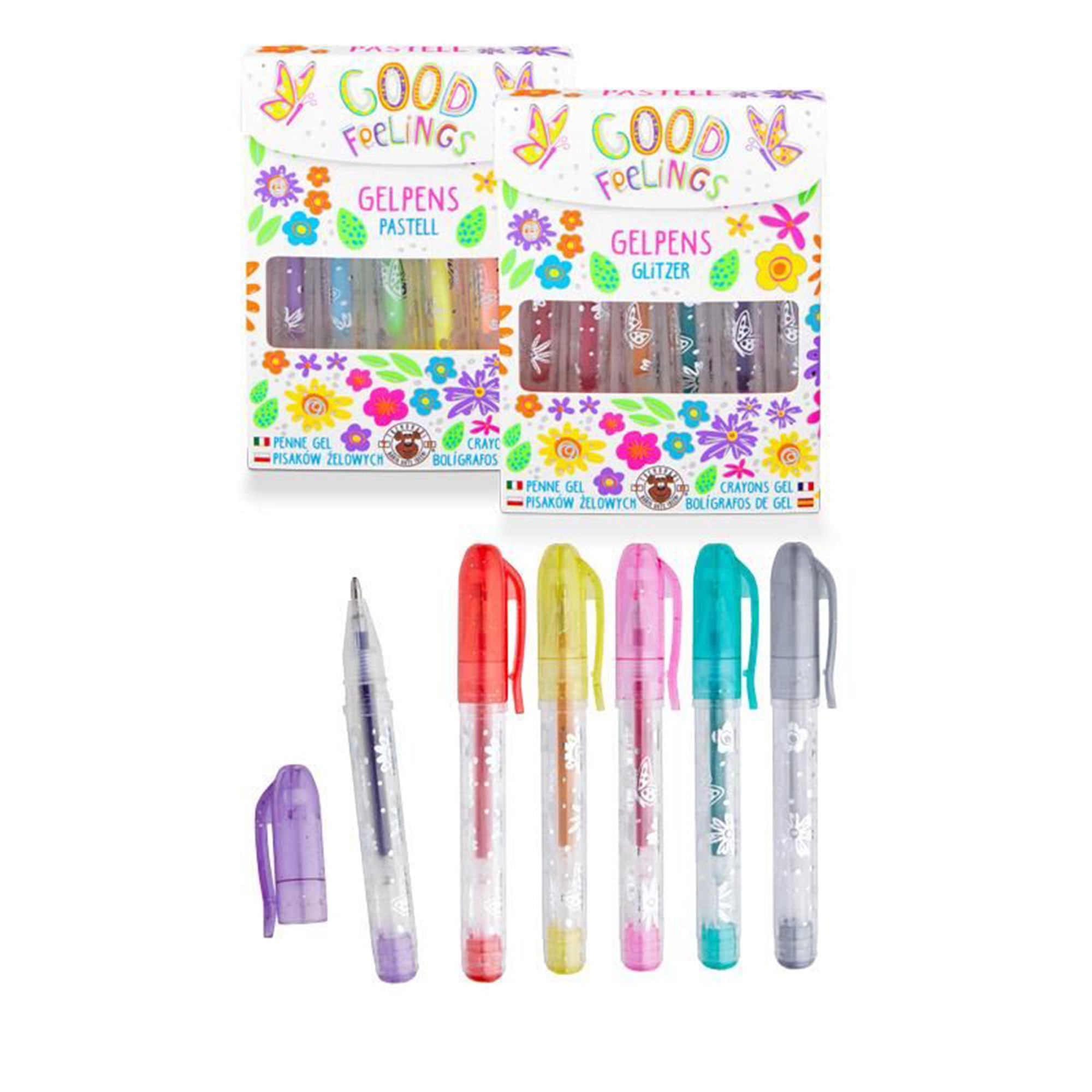 6 Mini-Gelstifte "Regenbogen" Stift, Markierung