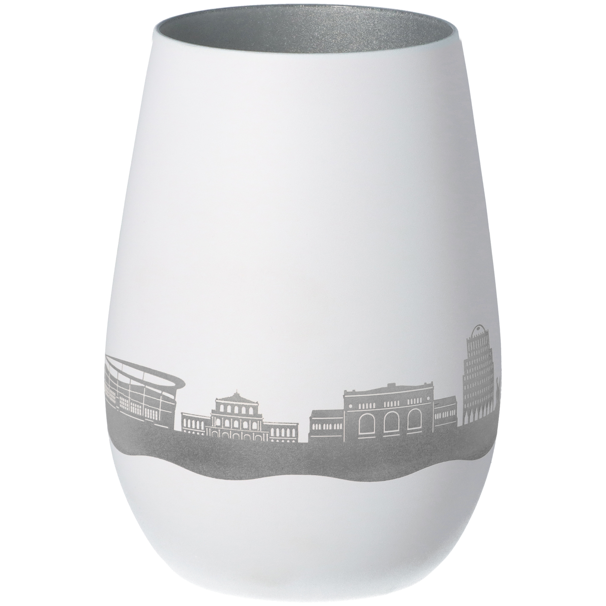 Windlicht Skyline Hannover Weiß/Silber Windlicht Skyline Hannover Weiß/Silber