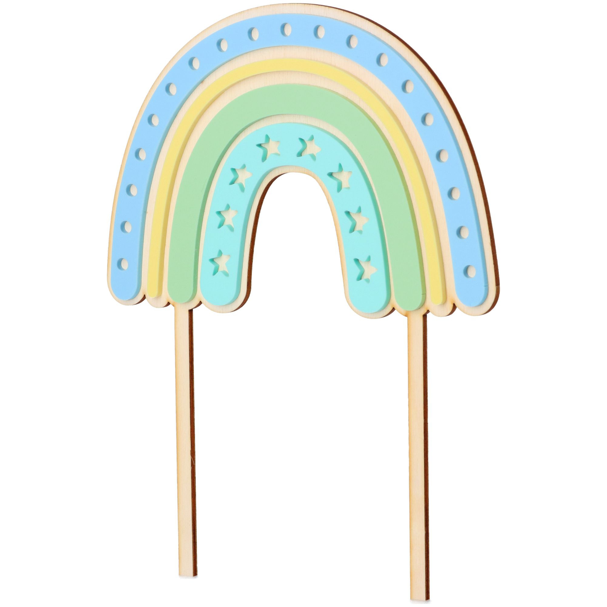 Cake Topper Regenbogen Stern aus Holz & Acryl Cake Topper Regenbogen Stern aus Holz & Acryl