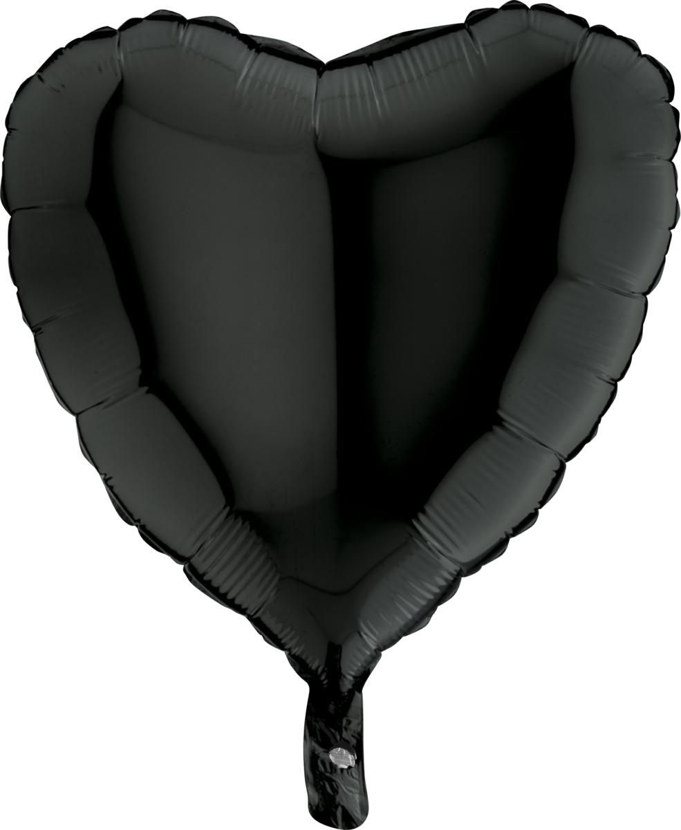 Folienballon Herz Schwarz 45cm Ballon