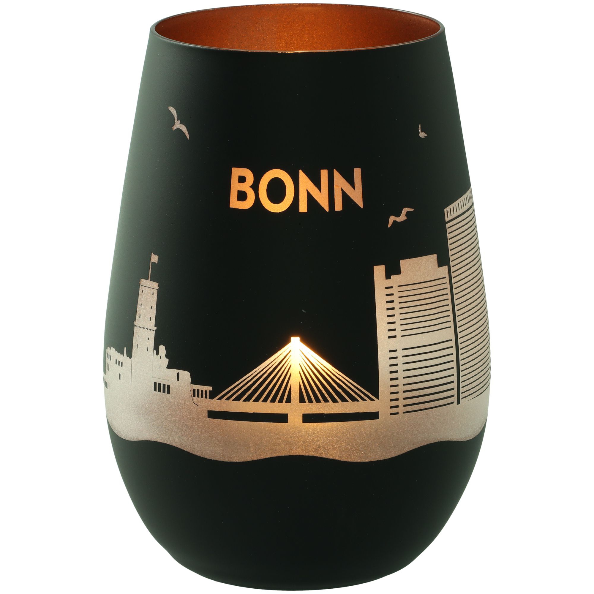 Windlicht Skyline Bonn Schwarz/Bronze