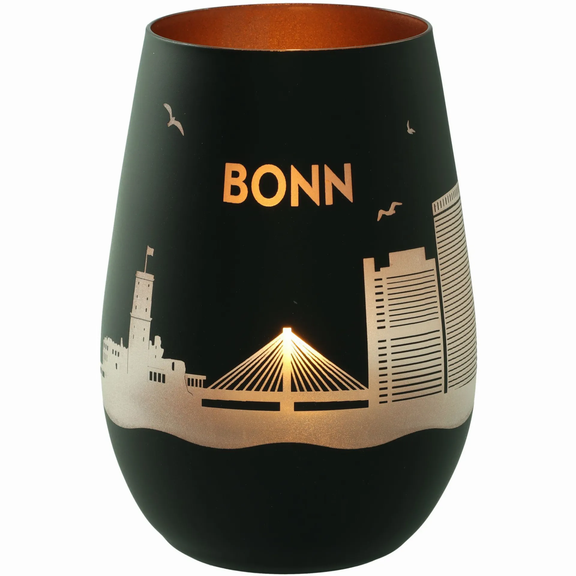 Windlicht Skyline Bonn Schwarz/Bronze