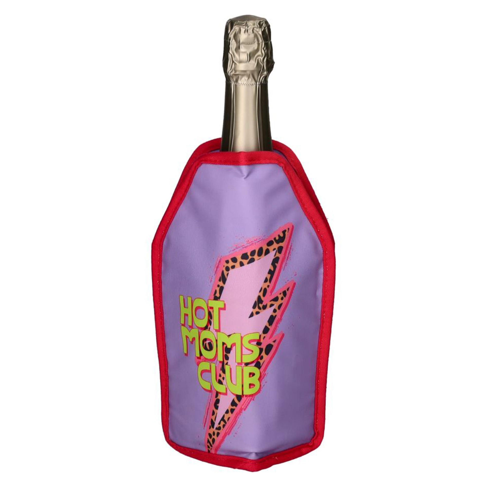 Kühlmanschette "Hot Moms Club" Lila Flasche