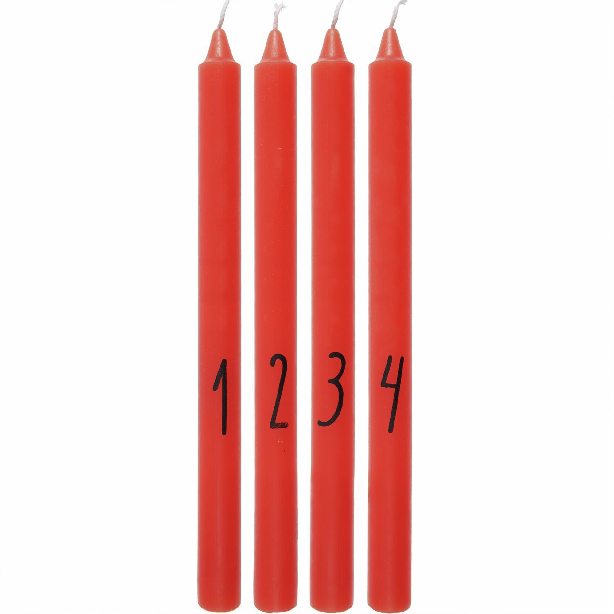 Adventskerzenset 1-4 in Rot, 28 cm Kerze, Dynamit, Waffe