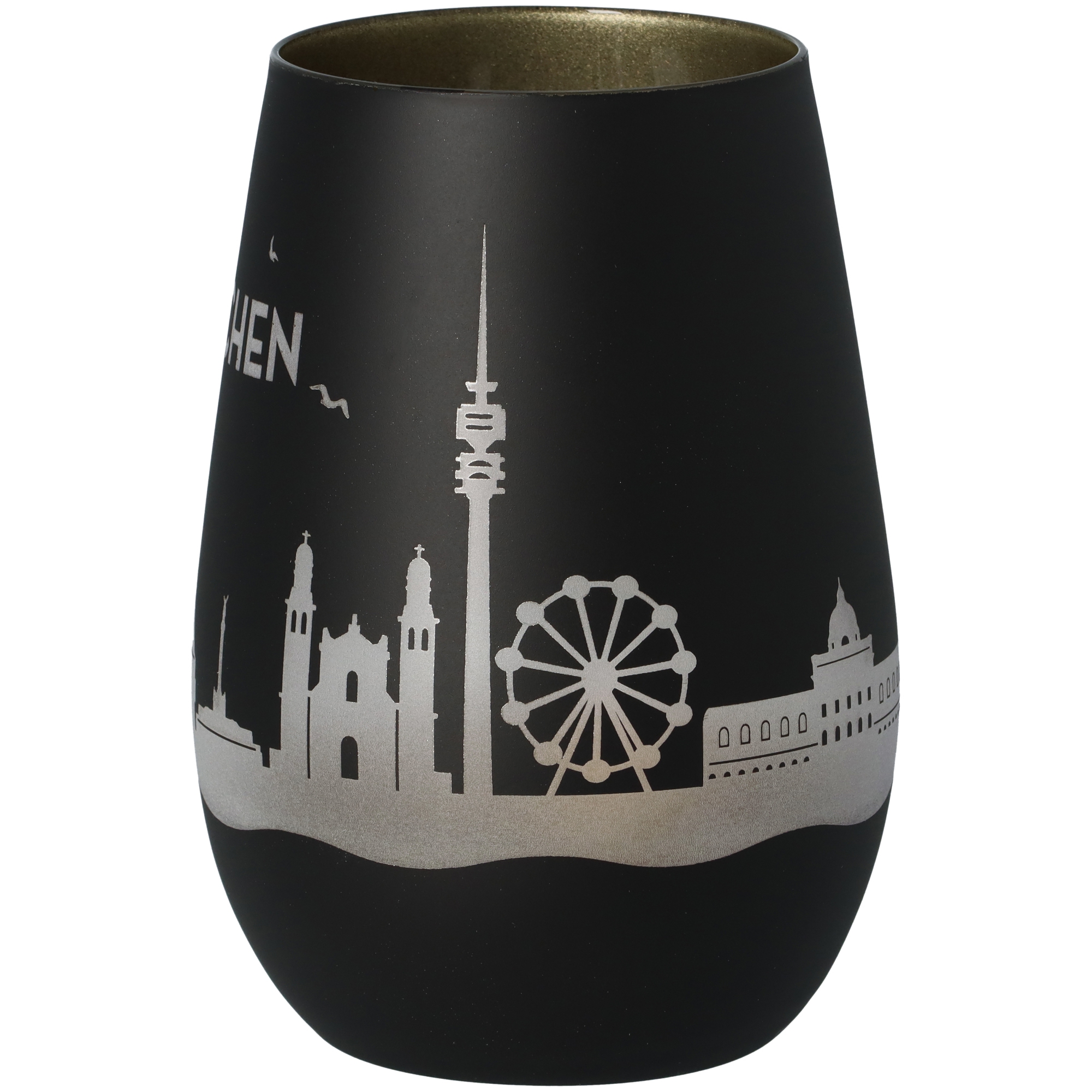 Windlicht Skyline München Schwarz/Gold Windlicht Skyline München Schwarz/Gold